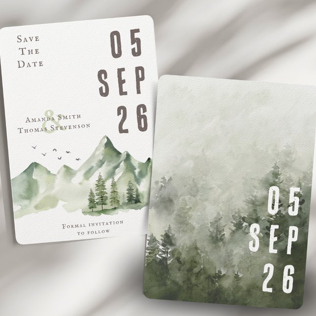 Reserva La Fecha Elegante paisaje sereno de montaña verde (Subido por el creador)