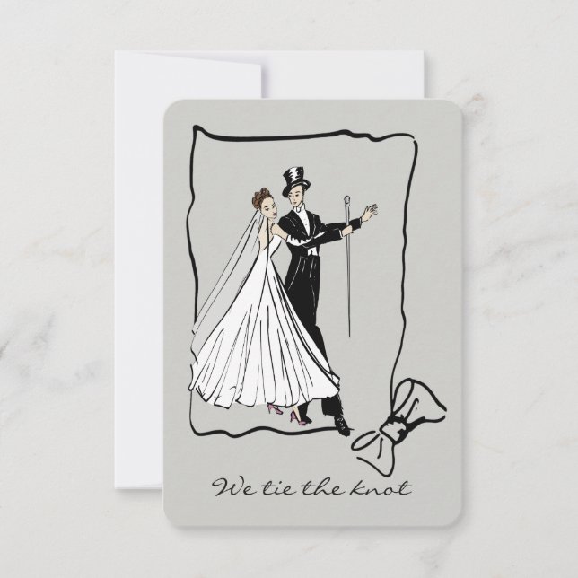Reserva La Fecha Elegante pareja de bodas de época (Anverso)