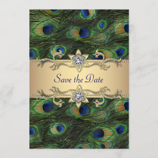 Reserva La Fecha Elegante Peacock Save The Date de Boda
