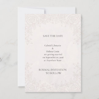 Reserva La Fecha Elegante Peonía Rubor Floral Boda Guardar La Fecha