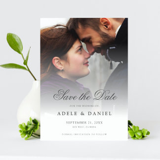 Reserva La Fecha Elegante Personalizado de guión Foto Guardar Boda