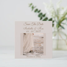 Elegante Playa Ahorra la Fecha, Papelería de Boda