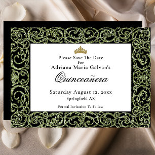 Reserva La Fecha Elegante Quinceañera Ahorra La Fecha Con Rollo De 