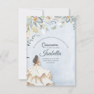 Reserva La Fecha Elegante Quinceañera Cumpleaños 15
