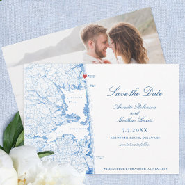 Reserva La Fecha Elegante Rehoboth Beach Delaware Map Boda