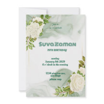 Elegante Rosa Blanca Floral Cumpleaños 19