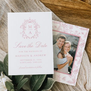 Reserva La Fecha Elegante Rosa Chino Chino-Rosa Boda de fotografía 