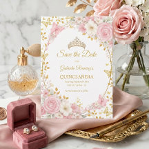 Elegante Rosa Claro Quinceañera Mariposa Dorada
