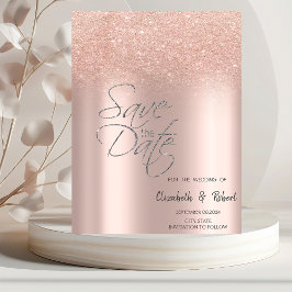 Reserva La Fecha Elegante rosa dorado brillo bokeh guardar la fecha