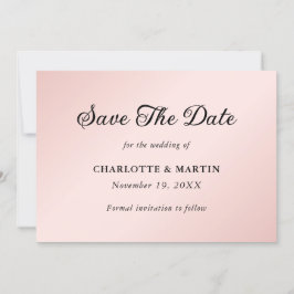 Reserva La Fecha Elegante Rubor minimalista y Boda negro