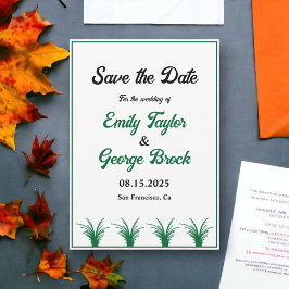 Reserva La Fecha Elegante Rústico Verde Boho Frame Fall Wedding