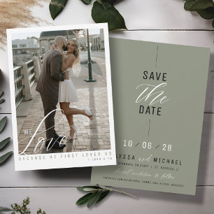 Reserva La Fecha Elegante Sage Green Photo Christian Boda