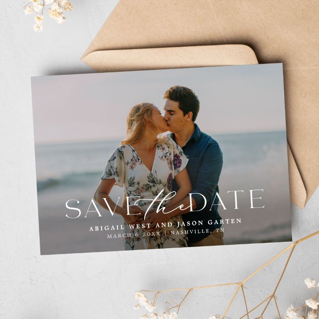 Reserva La Fecha Elegante Save the Date con Foto (Subido por el creador)
