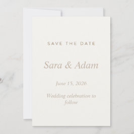 Reserva La Fecha Elegante Save the Date de boda en beige