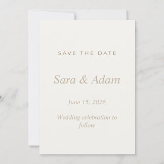 Reserva La Fecha Elegante Save the Date de boda en beige