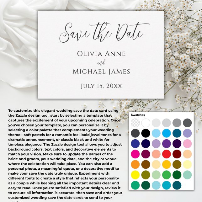 Reserva La Fecha Elegante Save the Date en negro y blanco (Subido por el creador)