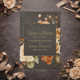 Reserva La Fecha Elegante Save the Date Floral Beige