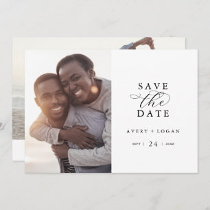 Reserva La Fecha Elegante Script Photo Save The Date