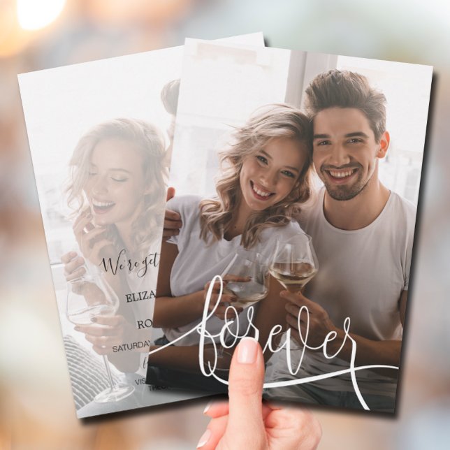 Reserva La Fecha Elegante Script Photo Wedding Guardar la fecha (Subido por el creador)