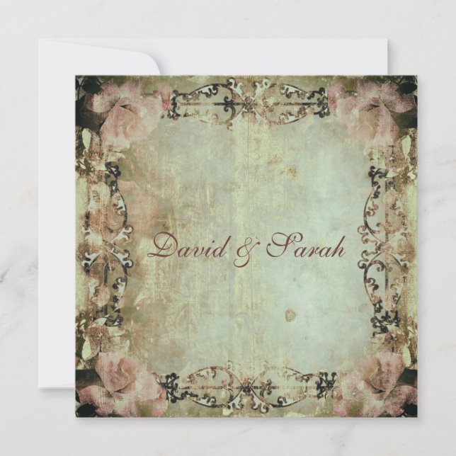 Reserva La Fecha Elegante Shabby Chic Floral Salva La Fecha (Anverso)
