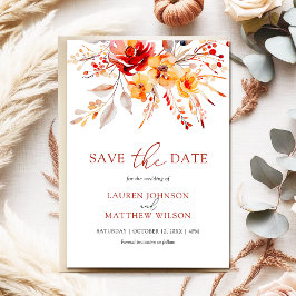 Reserva La Fecha Elegante Simple Acuarela Floral Boda de Caída