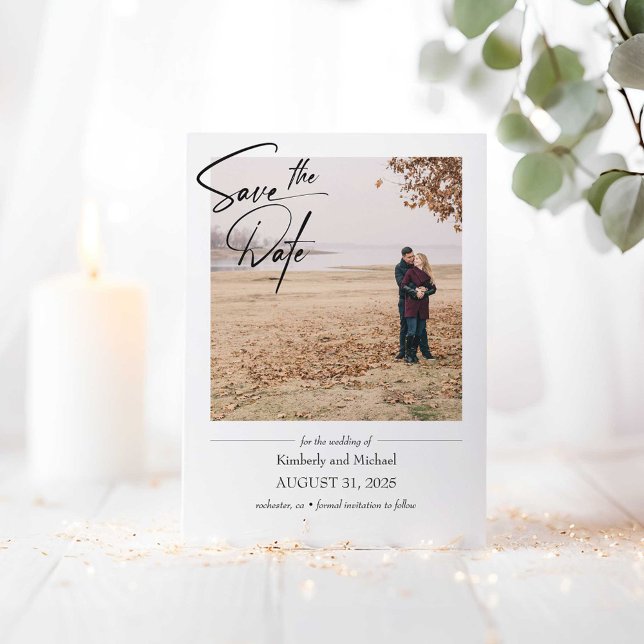 Reserva La Fecha Elegante simple lindo salva la foto de fecha (Save the Date Card)