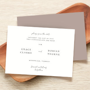 Reserva La Fecha Elegante simple Mocha Mousse Rústico Boda neutral