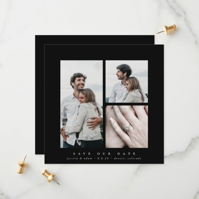 Reserva La Fecha Elegante Square Multi Photo (Anverso/Reverso In Situ)