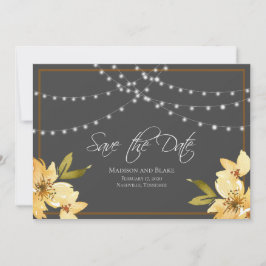 Reserva La Fecha Elegante String Luces Floral Guardar la fecha