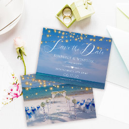 Reserva La Fecha Elegante Summer Beach Wedding Guardar la carta de
