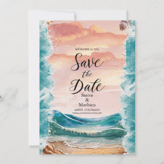 Reserva La Fecha Elegante Sunset Beach Wedding