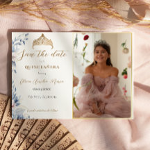 Elegante Tiara Quinceañera Foto Guardar fecha