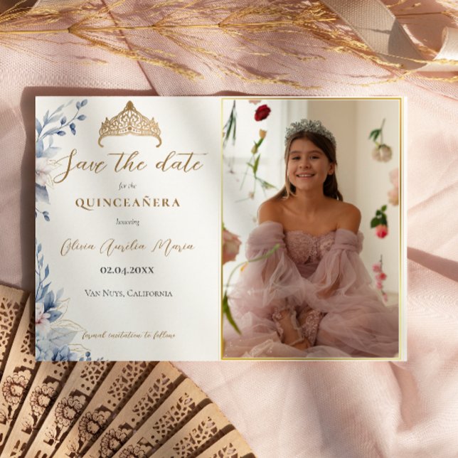 Reserva La Fecha Elegante Tiara Quinceañera Foto Guardar fecha (Subido por el creador)