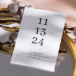 Reserva La Fecha Elegante tipografía básica minimalista boda<br><div class="desc">Negro y blanco tipografía básica simple Guardar la fecha para tema de boda elegante minimalista. Por favor,  contacte conmigo si necesita artículos adicionales.</div>