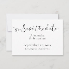 Reserva La Fecha Elegante tipografía Boda Corazón Salva La Fecha