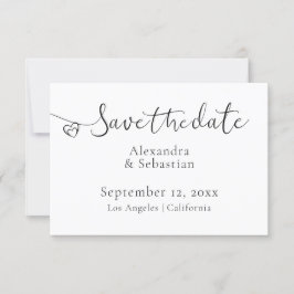 Reserva La Fecha Elegante tipografía Boda Corazón Salva La Fecha
