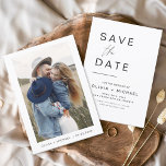 Reserva La Fecha Elegante tipografía Salven la foto de fecha Minima<br><div class="desc">Boda Guardar las tarjetas de fecha que tienen una foto en el frente. Las tarjetas Save the Date contienen una moderna tipografía de escritura cursiva con letras a mano que son elegantes,  simples y modernas para usar después de la minimalista celebración del día de la boda.</div>