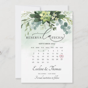 Reserva La Fecha Elegante vegetación de Boho suculentos reserva la