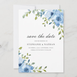 Reserva La Fecha Elegante vegetación floral azul