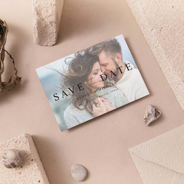 Reserva La Fecha Elegante Vellum Overlay 2 Photo QR Code Boda (Set the Date! Elegant Wedding Save-the-Date 💌💍 [Personalize & Send])