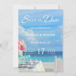 Reserva La Fecha Elegante verano en la playa de los océanos florale