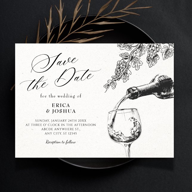 Reserva La Fecha Elegante vino para brindis de boda (Subido por el creador)