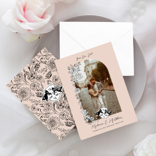 Reserva La Fecha Elegante Woodland Fox Floral Sketch Fairytale Phot