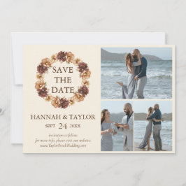 Reserva La Fecha Elegante Wreath floral otoño 3 Collage de fotos