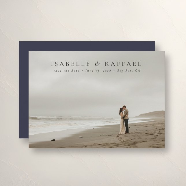 Reserva La Fecha Elegante y lujoso Boda formal foto azul oscuro (Subido por el creador)