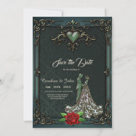 Reserva La Fecha Elegante y romántico diseño vintage.