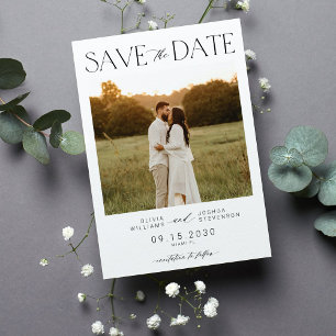 Reserva La Fecha Elegante y simple boda de fotografía de escritura