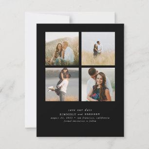 Reserva La Fecha Elegante y simple cuatro fotos ahorran la fecha