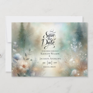 Reserva La Fecha Elegantes Florales en un Reino Boscoso de Boda