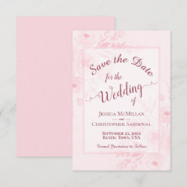 Reserva La Fecha Elegantes peonías acuarela rosa Beige Boda Boho